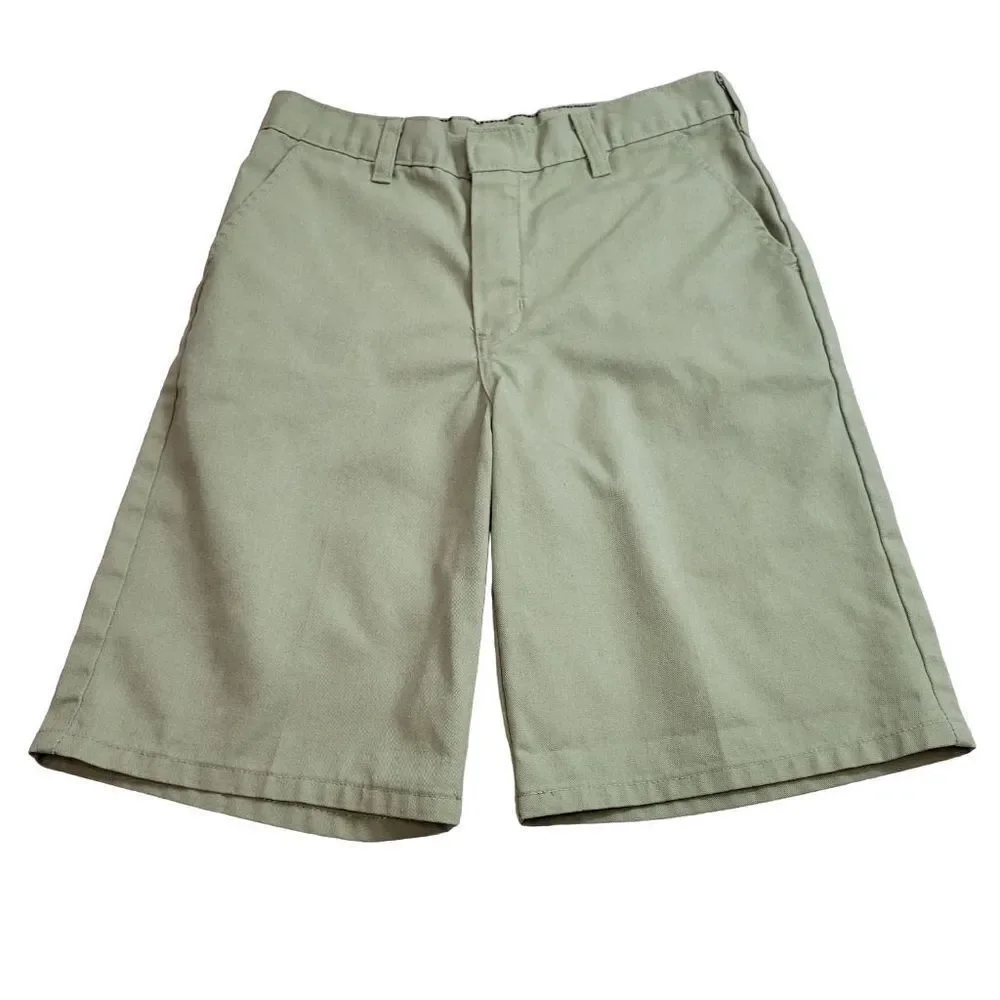 Dickies khaki uniform flat front shorts 14